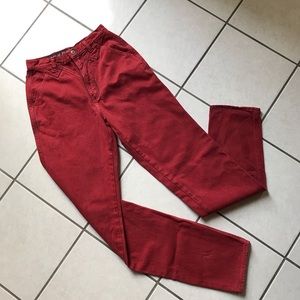 Wrangler Distressed Red 80s High Waisted Jeans